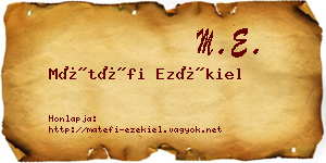 Mátéfi Ezékiel névjegykártya